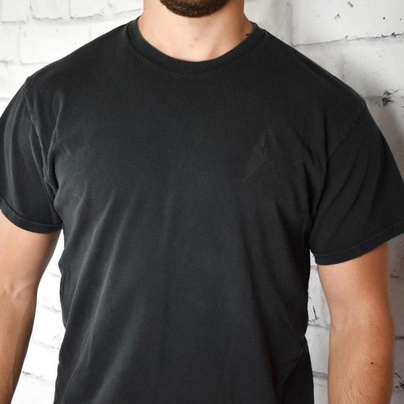 2013 Star Trek Into Darkness Black Graphic Tee with Fade - Picture 2 of 4